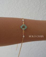 Load image into Gallery viewer, Clover Jade Bracelet + PEARLS
