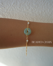 Load image into Gallery viewer, Donut Jade Bracelet + PEARLS
