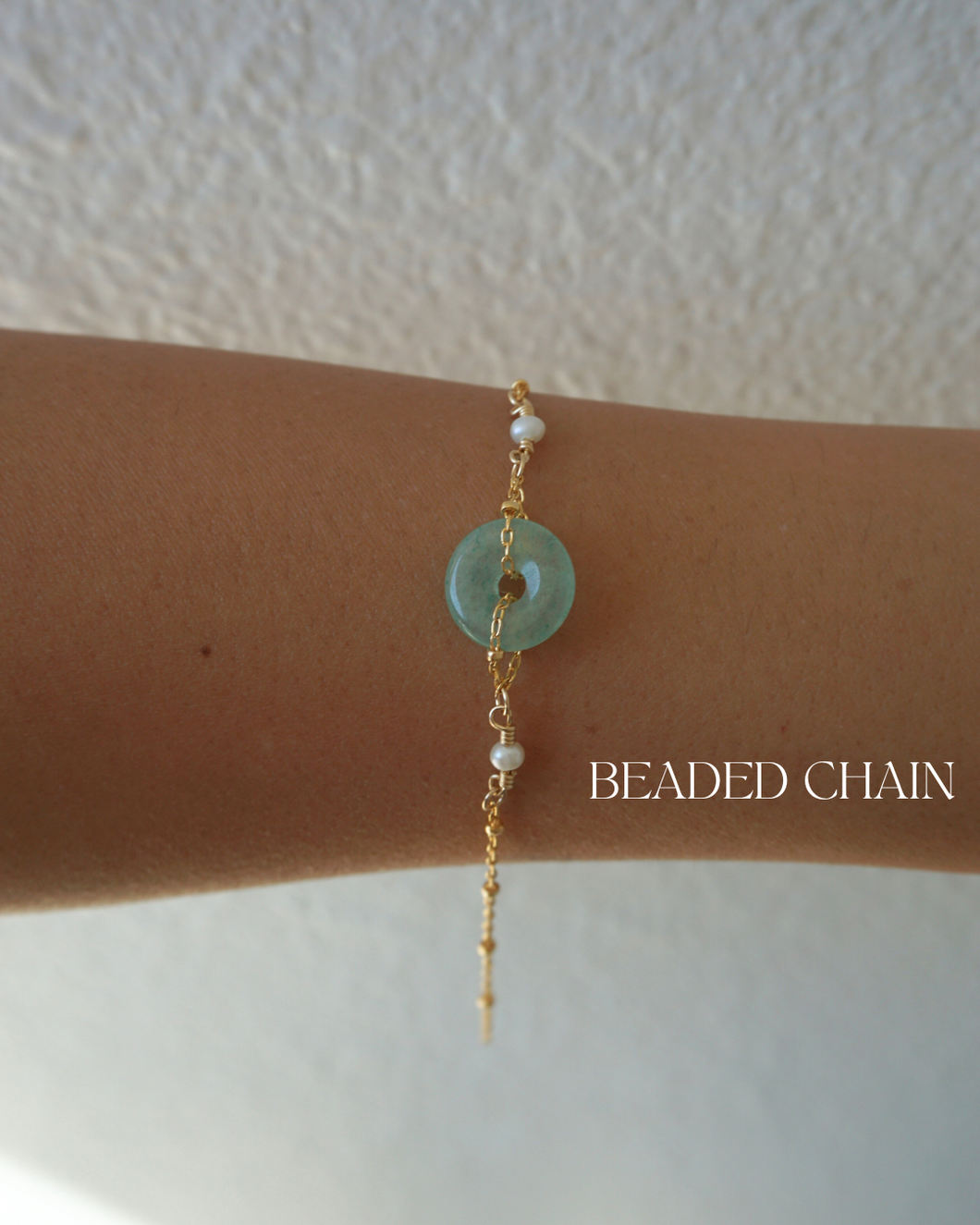 Donut Jade Bracelet + PEARLS