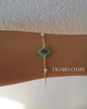 Load image into Gallery viewer, Clover Jade Bracelet + PEARLS
