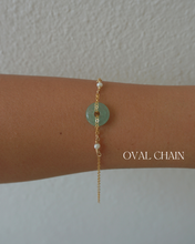 Load image into Gallery viewer, Donut Jade Bracelet + PEARLS
